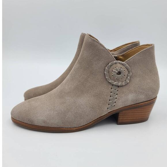 Jack Rogers Shoes - Jack Rogers Peyton Taupe Suede Leather Ankle Boots Size 5.5